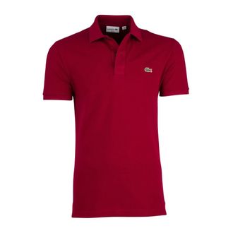 Lacoste Tops, Heren, Rood, 4Xl, Katoen, Polo Shirt met Korte Mouwen Bordeaux