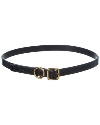 Jacquemus Regalo Thin Croc-Embossed Leather Belt