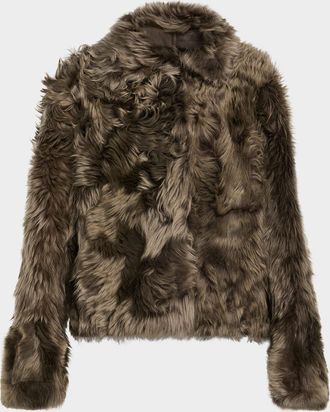 Yves Salomon Short Lamb Shearling Jacket