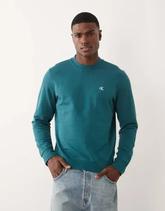 Calvin Klein Jeans Felpa girocollo blu ottanio con grafica