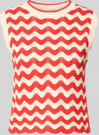 Christian Berg Pullunder im Allover-Look mit Wellensaum in Rot, Gr&ouml;&szlig;e XXL