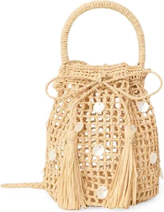 Alanui Open-Weave Raffia Bag with Shell Embellishments