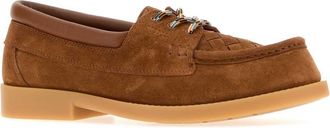 Bottega Veneta Mens Pier Boat Shoe Brown Calf Flats