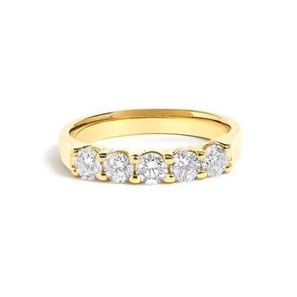 House of Brilliance 14K Gold 3/4 Ctw Diamond 5 Stone Band Ring in Yellow Gold at Nordstrom, Size 5.5