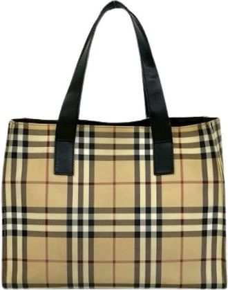 Burberry Pre-owned Leren Tote Tas - Dames - Vintage Shopper - Veelkleurig - ONE Size - Leer - Vintage