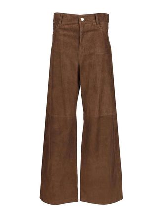 Max Mara Wide-Leg Suede Trousers