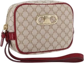 Celine Pre-owned Clutches, female, Beige, Size: ONE SIZE Pre-owned Macadam Canvas Pouch