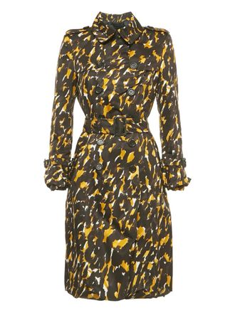 Burberry printed belted trench coat - Brown