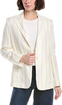 Eleventy One Button Destructured Wool & Linen-Blend Jacket
