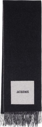 Jacquemus Rond Carr&eacute; Sjaal - unisex - Wintersjaals - Zwart - ONE Size - Wol - Accessoires