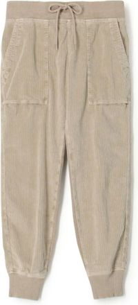 James Perse Womens Uneven Cord Mixed Media Pants In Faint Pigment
