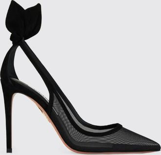 Aquazzura D&eacute;collet&eacute; Bow Tie in nylon a rete con tacco alto e nodo