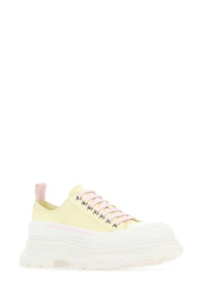 Alexander McQueen Alexander Mcqueen Womens Pastel Yellow Leather Tread Slick Sneakers - Size EU 40