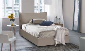 Dmora Dmora - Cama De Plaza Y Media Dabba, Cama Contenedor Con Tapizado En Ecopiel, 100% Made In Italy, Apertura Frontal, Adecuado Para Colch&oacute;n Cm 120x190, 