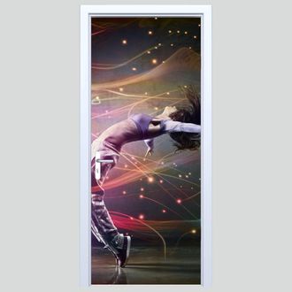 OEM Adhesivo De Tela Para Puerta Con Dise&ntilde;o De Danza Moderna 160pd