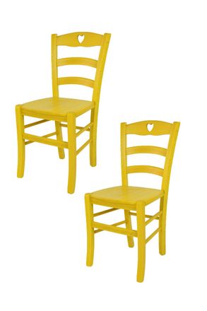 Tommychairs Tommychairs 2 Sillas Cuore En Madera De Haya Anilina Amarilla
