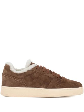 Officine Creative shearling-lining suede sneakers - Brown