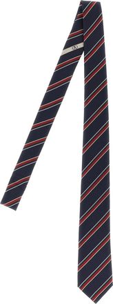 Valentino Garavani Blue Logo Striped Tie