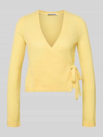 Review Strick-Cardigan in Wickeloptik in Pastellgelb, Gr&ouml;&szlig;e XL