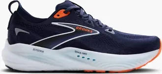 Brooks Mens Glycerin 22 Shoe In Peacoat/blue Ribbon/orange