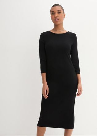 Bonprix Shirtkleid BONPRIX, Damen, Gr. 56/58 (XXXL), N-Gr, schwarz, Jersey, Obermaterial: 95% Viskose, 5% Elasthan, loose fit, Kleider Shirtkleid, f&uuml;r den All