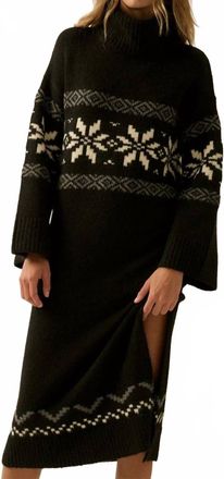 Promesa Snowflake Sweater Midi Dress In Black