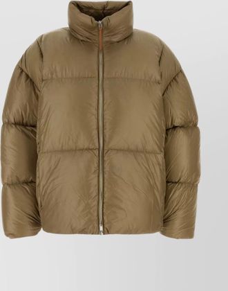 Jil Sander high collar puffer quilted texture jacket