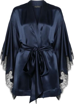 Carine Gilson Vestaglia in raso di seta - Blu