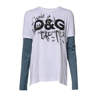 Dolce & Gabbana Long Sleeve Tops, female, White, Size: S Short Sleeve Crew Neck T-shirt