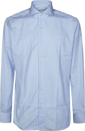 Xacus Camicia Pari Pari Collo Francese - Heren - Casual Overhemden - Blauw - 2XL - Leer - Overhemden