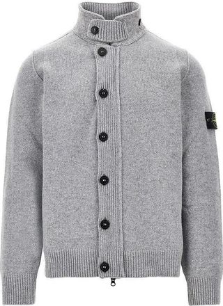 Stone Island Knitted cardigan with Logo Badge Man XXL
