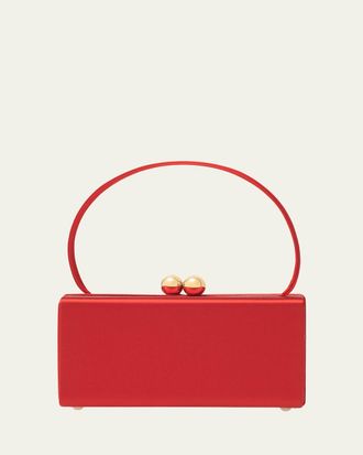 Carolina Herrera Mimi Kiss-Lock Satin Top-Handle Bag