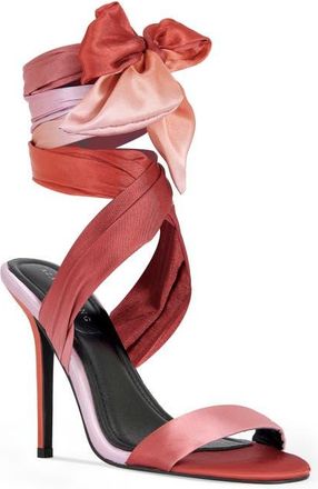 Azalea Wang Elzon Ankle Wrap Sandal in Orange at Nordstrom, Size 7.5