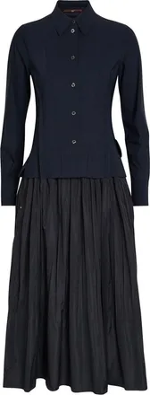 High High Stretch-nylon Midi Shirt Dress - Navy - 48 (UK16 / XL)