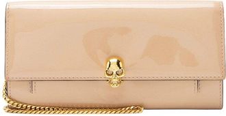 Alexander McQueen Alexander Mcqueen Beige Patent Leather Skull Wallet On Chain (Authentic Pre- Loved)
