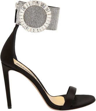 Alexandre Vauthier Black satin & crystal heeled sandals Size 37