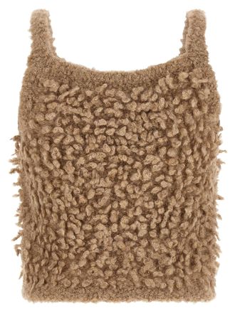 PESERICO Boucl&eacute; Alpaca-Wool Tank Top - Beige
