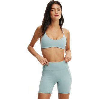 Cotton On Womens Active Ultra Soft Scoop V Crop in Teal Mist at Nordstrom, Size X-Small