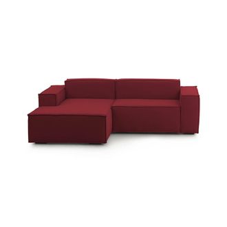 Dmora Sof&aacute; Fijo Dcagnan, Gran Sof&aacute; Modular De 2 Plazas Pen&iacute;nsula Izquierda, 100% Made In Italy, Sof&aacute; Moderno En Tela, Cm 240x170h70, Rojo - Dmora