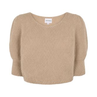 Americandreams Koa Alpaca Pullover - Dames - Ronde hals truien - Beige - S - Wol - Truien & Vesten