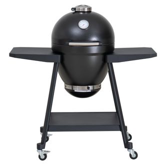 Sunjoy Direct Parrilla De Carb&oacute;n Kamado En Forma De Huevo Con Placa Para Pizza, Negro