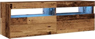 Berkfield Home TV Cabinet with LED Lights Old Wood 120x35x40 cm Engineered Wood in Brown | Size: 120 x 35 x 40 cm