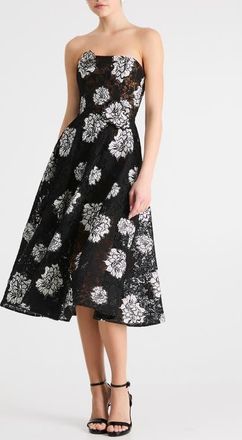 Helsi Cassandra Strapless Guipure Lace Dress in Black/white at Nordstrom, Size Medium