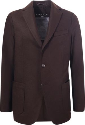 Circolo 1901 Donkerbruin Wollen Kasjmier Jas - Heren - Blazers - Bruin - L - Wol - Jassen
