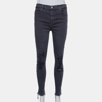 J Brand Dement Black Denim Distressed Alana Jeans