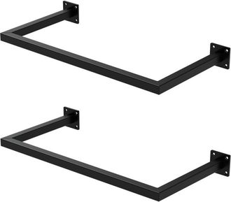 ML Design Ml-design - 2x Percheros De Pared 60x30cm Negro Acero Inoxidable Para Vestidor O Armario Barra De Almacenamiento Hasta 50kg Perchero Para Ropa Toallas