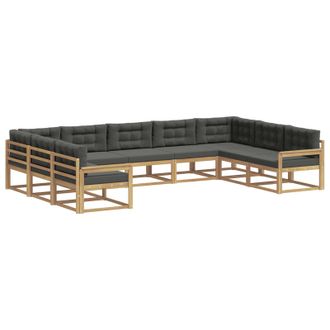 vidaXL Conjunto De Sof&aacute;s De Exterior 9 Uds. Blanco Y Antracita Vidaxl