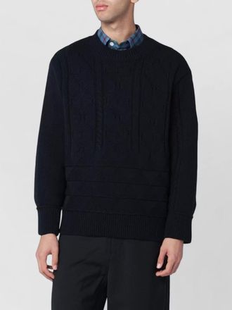 Namacheko wool crew neck sweater with elbow patches