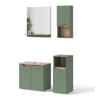 Vicco Conjunto De Muebles De Ba&ntilde;o Marelle, Verde/artesano, 4 Teile