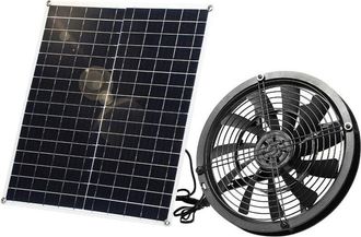 OEM Ventilador Solar De 20 W, Cc, Resistente A La Intemperie, Para Gallineros Peque&ntilde;os, Invernaderos, Cobertizos, Casas Para Mascotas Y Ventanas De Escape